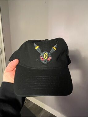 Black Embroidered Umbreon Pokemon Baseball Cap